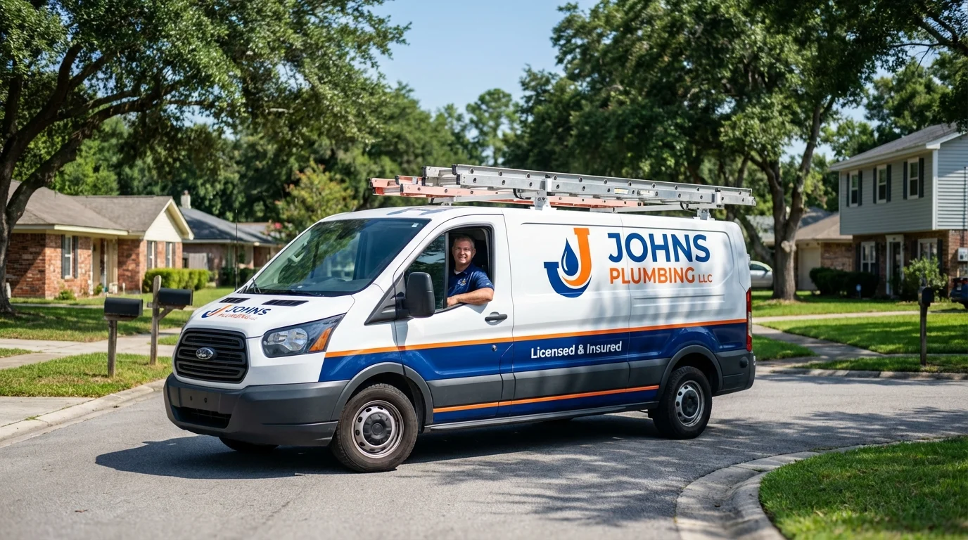 Johns Plumbing LLC service van in Liberty Hill, TX
