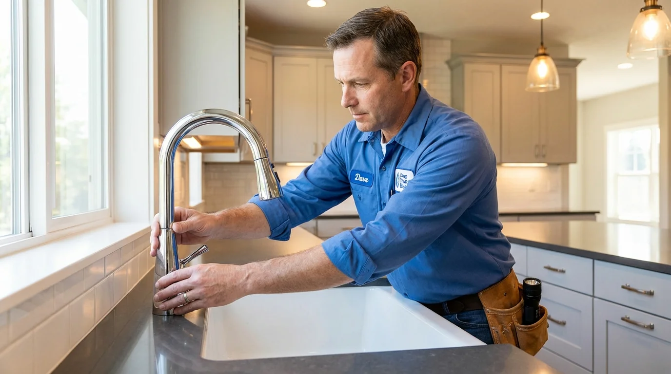 Kitchen faucet installation by Johns Plumbing LLC in Liberty Hill